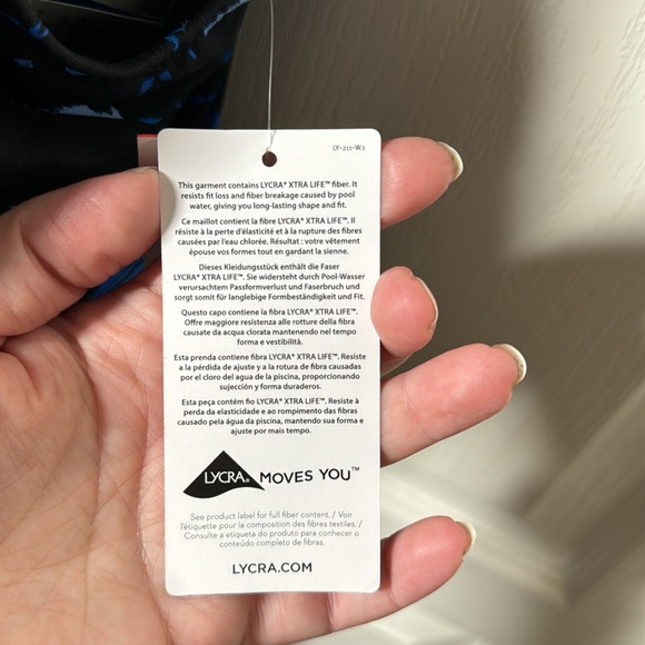 NEW Swimsuits for All Spliced tank one piece swimsuit blue Hawaiian print - Picture 5 of 14